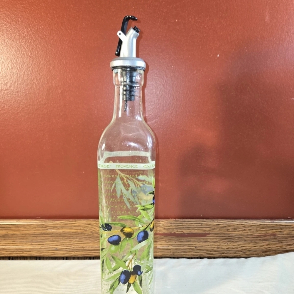 Grant Howard Olives & Green Leaves Decorative Dispenser Bottle 16oz